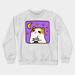 Night owl cat : Caffeine and confounded Crewneck Sweatshirt